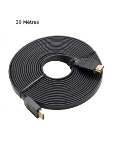 Câble HDMI LUCKTEK Plat 30 Mètres Résolution 4K Ultra HD
