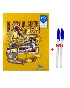 Cahier Piqure ABC Super 192 Pages 17X22cm avec stylo bleu 