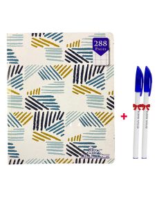 Cahier Piqure ABC Super 288 Pages 17X22cm Avec 2 Stylos Bleu