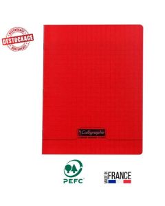Cahier Piqûre Calligraphe 96 Pages Rouge 17x22cm Seyès 90g