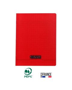 Cahier Piqûre CALLIGRAPHE 96 Pages Seyès 90gr 17x22cm -Rouge