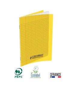Cahier Piqûre CONQUERANT 96 Pages 90 Gr Seyès 17x22cm - Jaune 