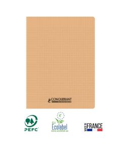 Cahier Piqûre CONQUERANT 96 Pages Seyès 70gr Pastel Abricot