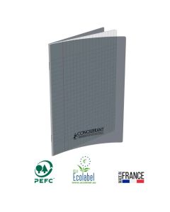 Cahier Piqûre CONQUERANT 96 Pages Seyès 90gr 17x22 cm - Gris