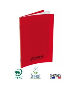 Cahier Piqûre CONQUERANT 96 Pages Seyès 90gr 17x22 cm - Rouge