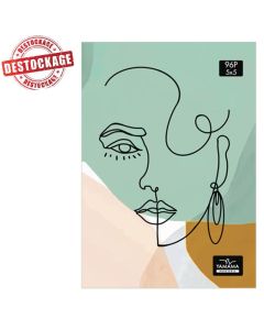 Cahier Piqûre YAMAMA Super 96 Pages Grands Carreaux 5x5 A4 Cartonné