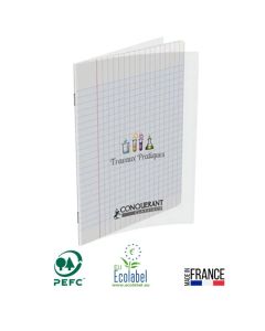 Cahier Travaux Pratique CONQUERANT 64 Pages 90Gr / 120Gr Seyès 17x22 cm 