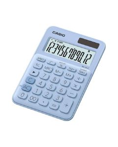 Calculatrice CASIO 12 Chiffres Avec Taxe Pile+Solaire - Bleu Ciel