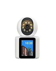 caméra de surveillance IP Sans fil Avec Appels vidéo et Ecran  - Blanc 