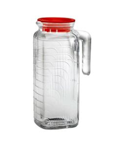 Carafe BORMIOLI ROCCO Gelo 1.2L - Verre - Couvercle Rouge