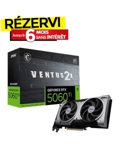 Carte Graphique Gamer MSI GeForce RTX 5060Ti 16G VENTUS 2X OC PLUS