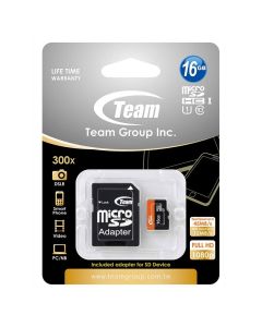 Carte Mémoire TEAM GROUP 16Go Class 10 Avec Adaptateur (TUSDH16GUHS03)