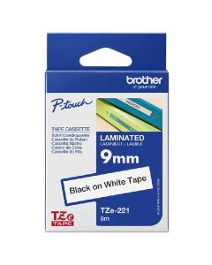 Cassette à Ruban BROTHER TZe-221 9 mm Noir sur blanc