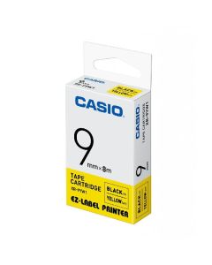 Cassette à Ruban CASIO XR-9YW1 9 mm Noir Sur Jaune