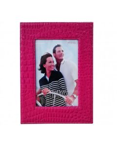 Cadre Photo 15x20 cm en cuir croco Rose Fushia