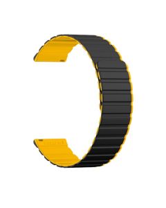 Bracelet Kieslect 22mm Jaune & Noir | Silicone Bi-ton Sportif