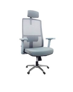 Chaise de Direction Geox Avec Accoudoirs & Repose tête - Gris (GD-0002550-GRIS-CHROMEE)