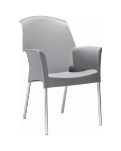 Chaise Holiday avec Pieds Chromés - Gris