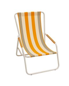 Chaise Longue Pliante Avec Accoudoirs - Orange&Blanc