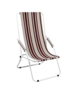 Chaise Longue ROYAL HOME Sans Coussin - Blanc&Beige