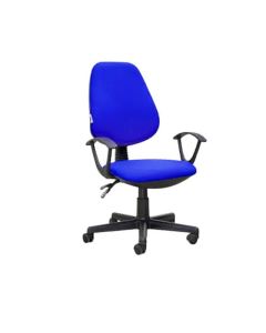 Chaise De Bureau Sécretaria SOTUFAB En Simili Cuir Avec Accoudoirs - Bleu