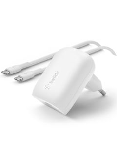 Chargeur BELKIN Boost Charge 30W PD Avec Câble PPS USB-C Vers USB-C - Blanc