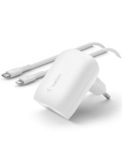 Chargeur BELKIN Boost Charge 30W PD Avec Câble PPS USB-C Vers Lightning - Blanc