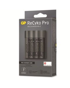 Chargeur De Piles GP Classique RECYKO - Chargeur compatible avec les piles rechargeables AA, AAA , 2000maA - Avec 4 piles - fournit de l'énergie à tout moment pour vos batteries rechargeables 