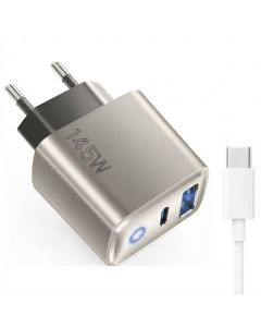 Chargeur EK-017 145W USB-A & Type-C PD 3.0 QC3.0 - Silver