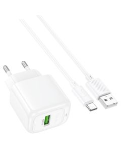 Chargeur Hoco CS52A 18W avec Câble Type-C Blanc