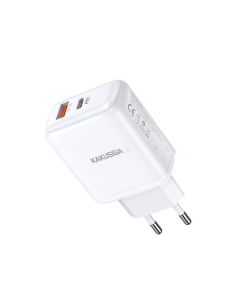 Chargeur KAKU KSC-668 Double Ports Fast Charge BOLIAN PD30W QC3.0 - Blanc