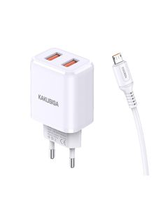 Chargeur KAKU KSC-793 Double USB Smart Charge Micro-USB 2.4A - Blanc