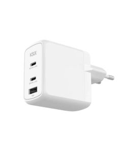 Chargeur KSIX 65W Avec 3 Ports (2 USB-C + 1 USB-A) Ultra-Rapide GaN - Blanc