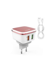 Chargeur LDNIO Avec 2 Ports USB Et Cable Micro - Blanc      