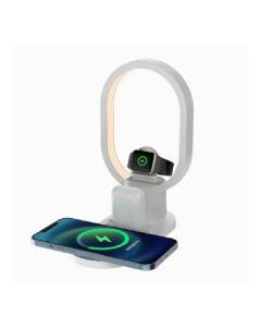 Chargeur Multi-Fonction 4-en-1 avec LED 15W - Blanc