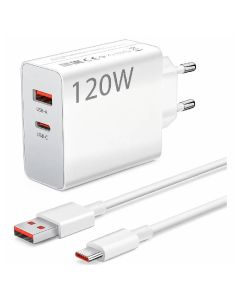Chargeur Rapide 120W Double Port USB/Type-C - EK-010
