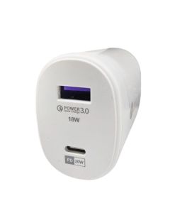 Chargeur Secteur 2 Ports USB / Type C BS180 Avec Câble Type-C