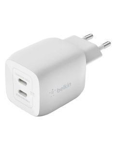 Adaptateur Secteur BELKIN PPS ET GAN 45W PD 3.0 2*USB C - Blanc