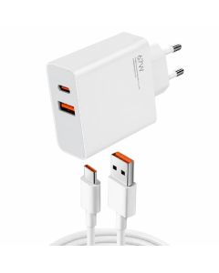 Chargeur Smartphone EK-011 67W avec Câble USB-C et 2 Ports