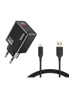 Chargeur smartphone KAKUSIGA Avec Cable USB vers IOS - Noir