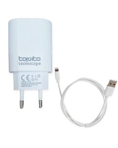 Chargeur TOPITO Avec Câble Lightning - Blanc