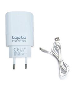 Chargeur TOPITO Avec Câble Type-C - Blanc