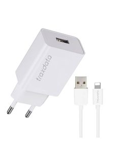 Chargeur TRAXDATA TRA M03 USB Avec Câble Lightning - Blanc