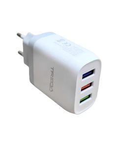 Chargeur TREQA CH-642 3 USB 3.1A - Blanc