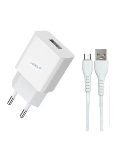 Chargeur UEELR DT01 Micro USB 2.4A - Blanc