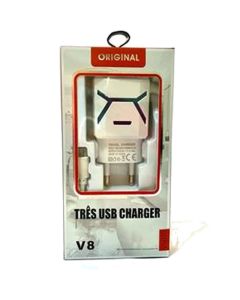 Chargeur V8 5,1A 3 Ports De Charge - Bleu