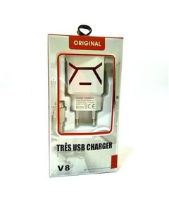 Chargeur V8 3.1A 3 Ports De Charge - Rouge