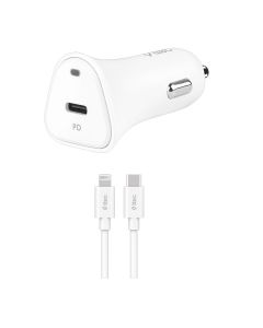 Chargeur Voiture TTEC Quantum PD 20W + Câble Type-C/Lightning - Blanc