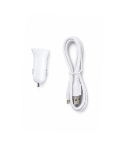 Chargeur Allume-Cigare VDENMENV Double USB + Câble Micro USB - Blanc