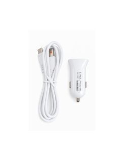 Chargeur Auto VDENMENV Double Port USB avec Câble Type-C - Blanc